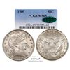 Image 1 : 1909 Barber Half Dollar Coin PCGS MS65 CAC Amazing Toning