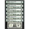 Image 1 : Lot of (6) Consecutive 1957A $1 Silver Certificate Notes PMG Superb Gem Unc. 67E