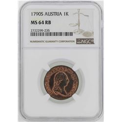 1790-S Austria Joseph II Kreuzer Coin NGC MS62RB