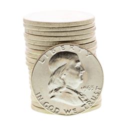 Roll of (20) Brilliant Uncirculated 1963 Franklin Half Dollar Coins