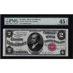 1891 $2 Windom Silver Certificate Note Fr.245 PMG Extremely Fine 45EPQ