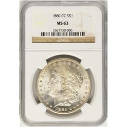 1880-CC $1 Morgan Silver Dollar Coin NGC MS63