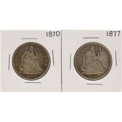 Lot of 1870 & 1877 Seated Liberty Half Dollar Coins