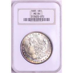 1885 $1 Morgan Silver Dollar Coin NGC MS64 AMAZING TONING