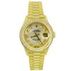 Image 1 : Rolex Ladies Datejust President 18KT Yellow Gold 26mm MOP Custom Diamond Dial Wa