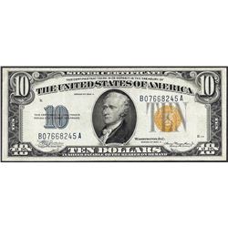 1934A $10 North Africa WWII Emergency Issue Silver Certificate Note