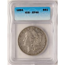 1894 $1 Morgan Silver Dollar Coin ICG XF40