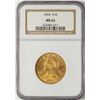 Image 1 : 1894 $10 Liberty Head Eagle Gold Coin NGC MS63