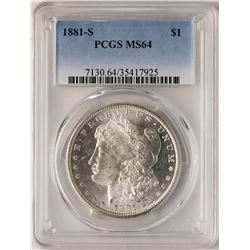 1881-S $1 Morgan Silver Dollar Coin PCGS MS64