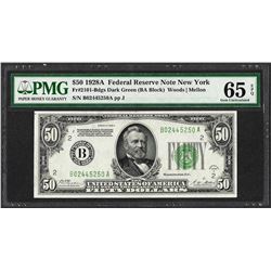 1928A $50 Federal Reserve Note Fr.2101-Bdgs PMG Gem Uncirculated 65EPQ