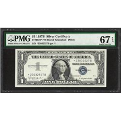 1957B $1 Silver Certificate STAR Note Fr.1621* PMG Superb Gem Uncirculated 67PPQ
