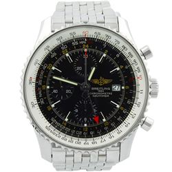 Breitling Mens Navitimer World Stainless Steel 46mm Black DialWatch