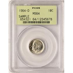 1964-D Roosevelt Dime Coin PCGS MS64 Sample