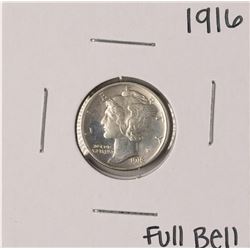1916 Full Bell Mercury Dime Coin