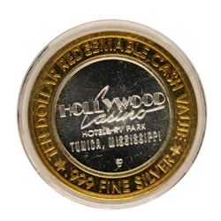 .999 Fine Silver Hollywood Casino Tunica, MS $10 Limited Edition Gaming Token