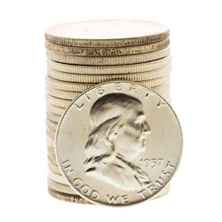Roll of (20) Brilliant Uncirculated 1957-D Franklin Half Dollar Coins