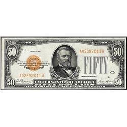 1928 $50 Gold Certificate Note