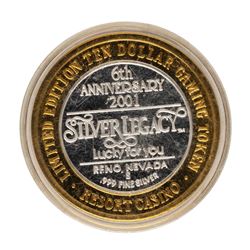 .999 Fine Silver Silver Legacy Reno, Nevada $10 Limited Edition Gaming Token