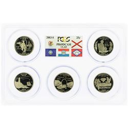 Set of 2003-S (5) Coin Proof State Quarter Coins PCGS PR69DCAM