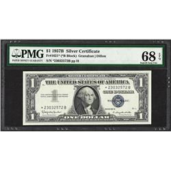 1957B $1 Silver Certificate STAR Note Fr.1621* PMG Superb Gem Uncirculated 68PPQ