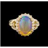 Image 2 : 4.01 ctw Opal and Diamond Ring - 14KT Yellow Gold