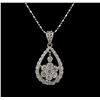 14KT White Gold 1.11 ctw Diamond Pendant With Chain