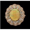 Image 2 : 2.50 ctw Opal and Diamond Ring - 14KT Rose Gold