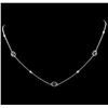 2.50 ctw Sapphire and Diamond Necklace - 18KT White Gold