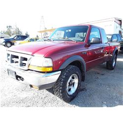 F4 --  1999 FORD RANGER EXT CAB 4x4, Red , 295634  KM's