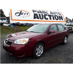 N4 --  2007 CHEVROLET MALIBU LT , Red , 180683  KM's