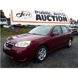 N4 --  2007 CHEVROLET MALIBU LT , Red , 180683  KM's
