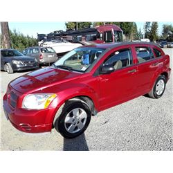 A2 - 2007 DODDGE CALIBER HATCHBK, RED, 156,496 KMS