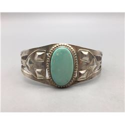 Early Turquoise and Sterling Silver Bracelet