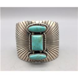 Heavy Duty 3-Stone Turquoise Bracelet