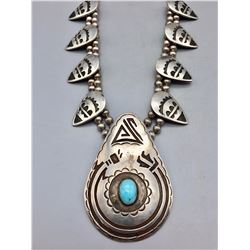 Unique Sterling Silver and Turquoise Necklace