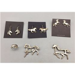 Sterling Silver Horse Theme Jewelry Lot