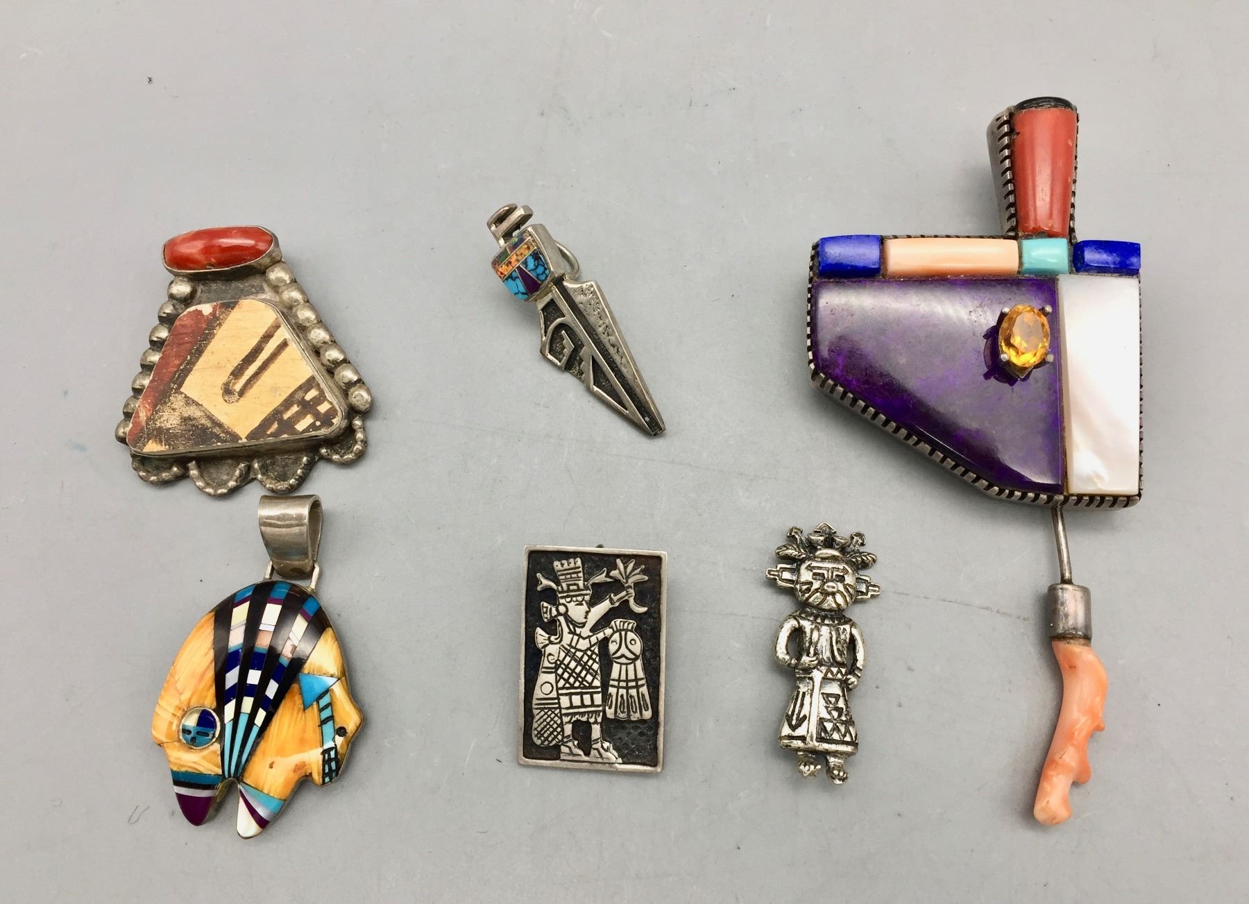 Group of Pendants and Pins