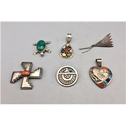 Group of 6 Pendants and Pins