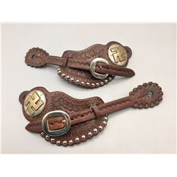Fancy Spur Straps With Handmade Conchos