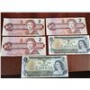 Image 1 : Lot of 5 Canada bills 2.00 and 1.00