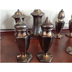 Lot of Silver salt & pepper shakers ( 12 pieces)