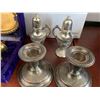 Image 3 : Lot of Silver Wares includes salt and pepper shakers and candle holders