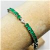 Image 3 : Silver Emerald(4.1ct) Bracelet (~weight 9.1g), Insurance Value $950 (Estimated Selling Price from $9