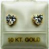 Image 2 : 9K Yellow Gold Cubic Zirconia Heart Shaped Earrings, Suggested Retail Value $160