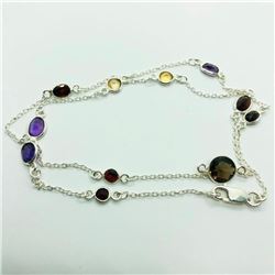 Silver Amethyst Garnet Citrine Necklace, Suggested Retail Value $200 (Estimated Selling Price from $