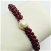 Image 2 : Silver Garnet Pearl Bracelet, Suggested Retail Value $120