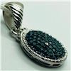 Image 1 : Silver Blue Diamond(0.5ct) W/ Fashion Cord Pendant (~weight 2.45g), Insurance Value $940 (Estimated 