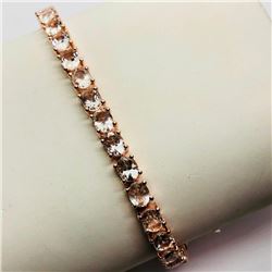Silver Morganite(12ct) Bracelet (~weight 11.4g), Appraised Retail $1400 (Estimated Selling Price fro