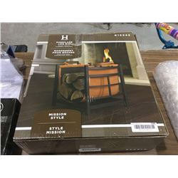 Open Hearth Fireplace Log Bin