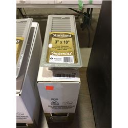 Case of Imperial Standard 3" x 10" Floor Registers 10ct